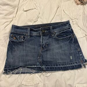 Vintage Abercrombie & Fitch Women's Blue Denim Mini Skirt